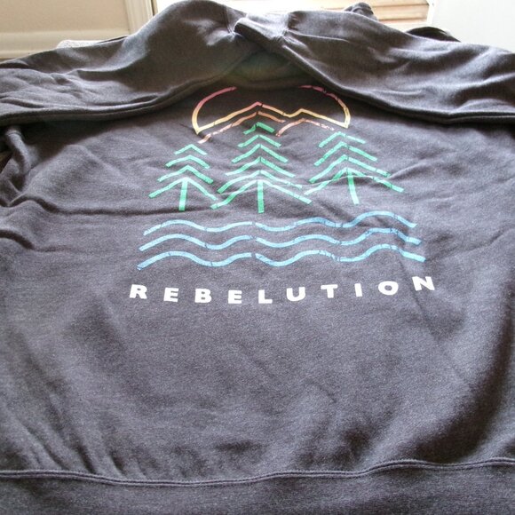 Rebelution Mountains Evergreen Sweater Hoodie Mens L/S Sz XL - New - Picture 8 of 8